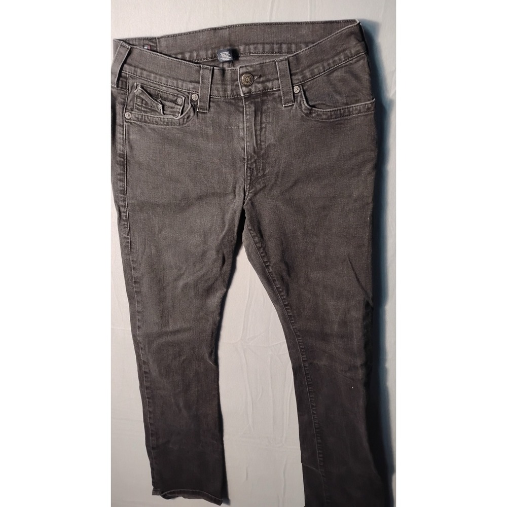 True Religion Ricky Relaxed Straight Jeans Vintage USA‎ Charcoal Wash Size 36